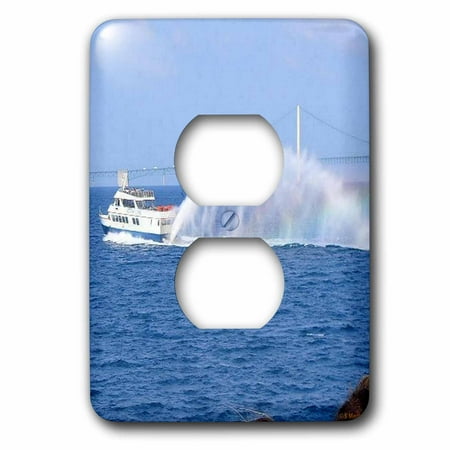 3dRose Ferry to Mackinac Island Michigan - 2 Plug Outlet Cover