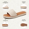thumbnail image 3 of Sandalias Tscoyuki Raffia para mujer, elegantes, planas, talla 7.5, 3 of 6