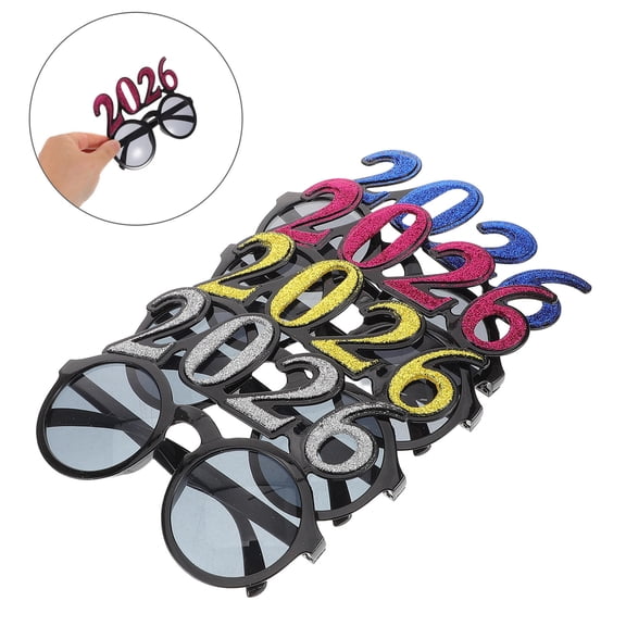 Homoyoyo 4-Pack Novelty Eyeglasses in Assorted Colors for New Year Party Decorations and Fun Photo Booth Props