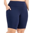thumbnail image 2 of ID Ideology Women's Pull On Bicycle Shorts Blue Size 2X, 2 of 3