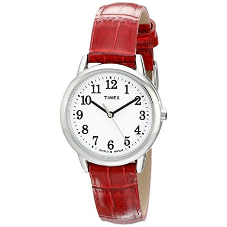 - Women's Easy Reader Watch, Red Croco Pattern Leather Strap
