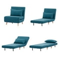 thumbnail image 3 of A&D Home Tustin Polyester Convertible Futon Chair, Peacock Blue, 3 of 11