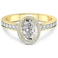 thumbnail image 3 of IGI Certified 2 Carat Oval Shape Lab Grown Diamond Engagement Ring | 14K Yellow Gold |Bell Dome Bezel Halo Eternity Lab Diamond Ring | FG-VS1-VS2 Quality Friendly Diamonds, 3 of 5