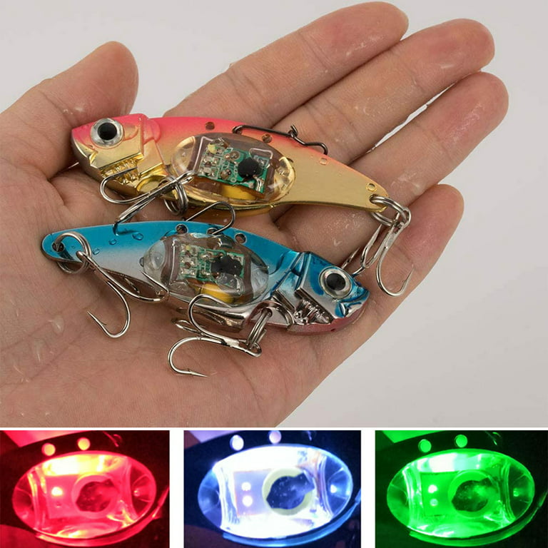 Cheers.US 8cm Metal Electric Fishing Lure Bait LED Light Lure Tackle for  Freshwater Saltwater Bass Trout Fishing Gifts for Men 