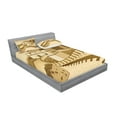 thumbnail image 2 of Ambesonne Landscape Fitted Sheet & Pillow Sham Set, Old Cultural Heritage, Queen, Cream, 2 of 2