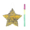 thumbnail image 1 of Mexican Filled Plaything Pinata Golden Star Pinata Party Fiesta Pinata With Stick, 1 of 3
