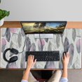 thumbnail image 3 of Long Mouse Pads for Desk,Pink and Grey Watercolor Feather Pattern Desk Mats on Top Of Desks, Desk Mouse Pad Extra Large with 3mm Non-Slip Base and Stitched Edge for Gaming,Office,Work,Home 47.3"x23.6", 3 of 6