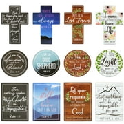 12 Pack Inspirational Refrigerator Magnets with Bible Verses, Scripture (3 Sizes)