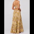 thumbnail image 4 of Vestido de Verano con Estampado Floral para Mujer, con Tirantes Finos, Aberturas y Lazo en la Parte Delantera, Holgado, Estilo Bohemio. Amarillo-Verde L, 4 of 5