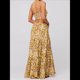 thumbnail image 4 of Vestido de Verano con Estampado Floral para Mujer, con Tirantes Finos, Aberturas y Lazo en la Parte Delantera, Holgado, Estilo Bohemio. Amarillo-Verde M, 4 of 5