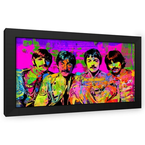 Stephen Chambers 24x15 Black Modern Wood Framed Wall Art Titled - Sgt Pepper Beatles