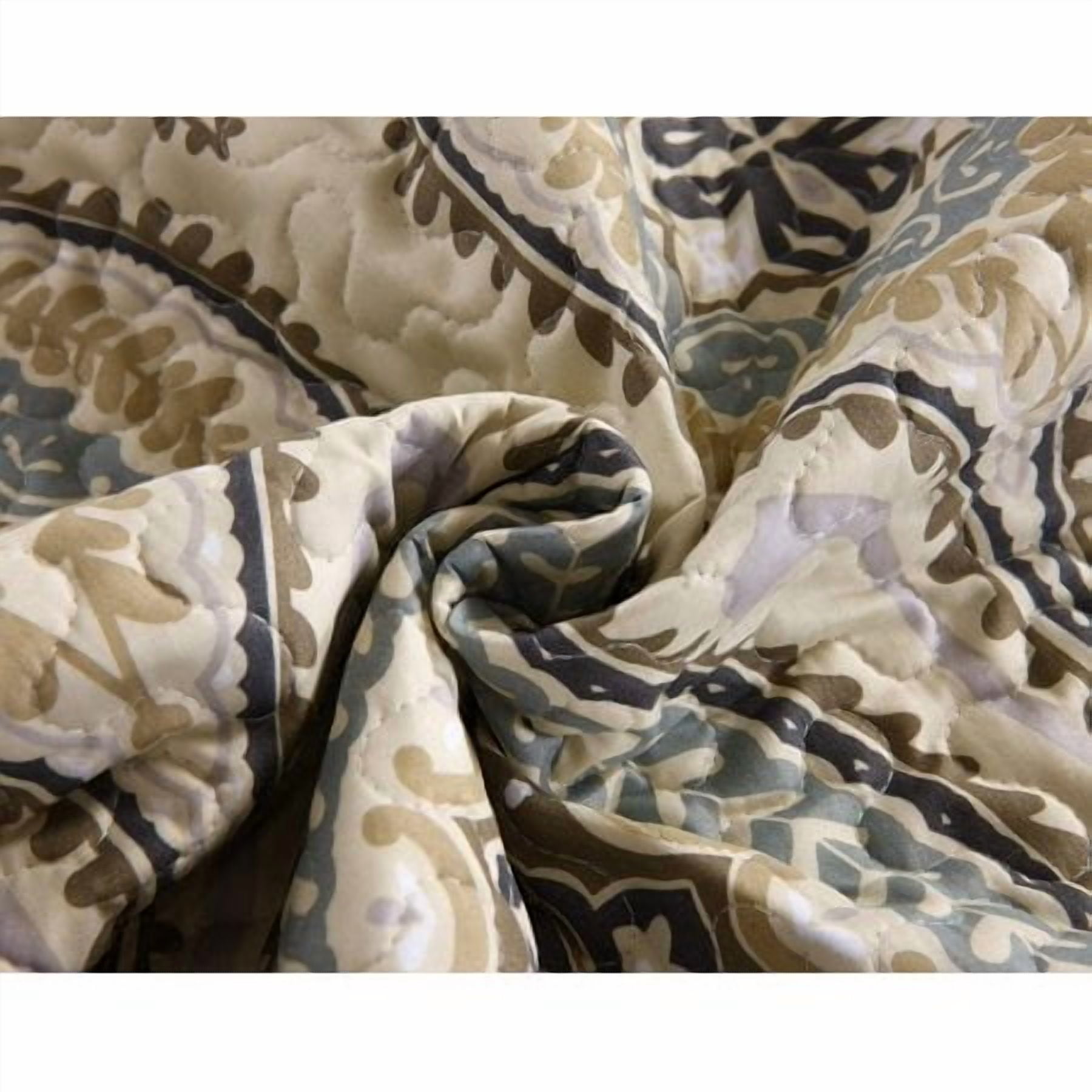 MarCielo 3 Piece Quilted Bedspread Queen, Printed Quilt, Quilt Set Bedding Throw Blanket Coverlet Oversize Lightweight Bedspread Ensemble, Dark Grey Queen Size, Joni
