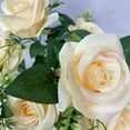 thumbnail image 3 of Ukeler Artificial Rose Flowers Bouquet Beige Champagne 2 Bunches Realistic Silk Artificial Flowers for Home Decoration Party Festival Wedding Decor, 3 of 6