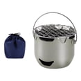 thumbnail image 4 of DYNWAVECA Réchaud de Camping Facile à Transporter Grille pour Rôtir Barbecue Faire du Thé Vert Olive, 4 of 9