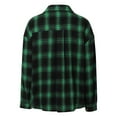 thumbnail image 6 of Flannel Shirts FOR Women Shacket Long Sleeve Button Down Ladies Clothing,Green,L, 6 of 8