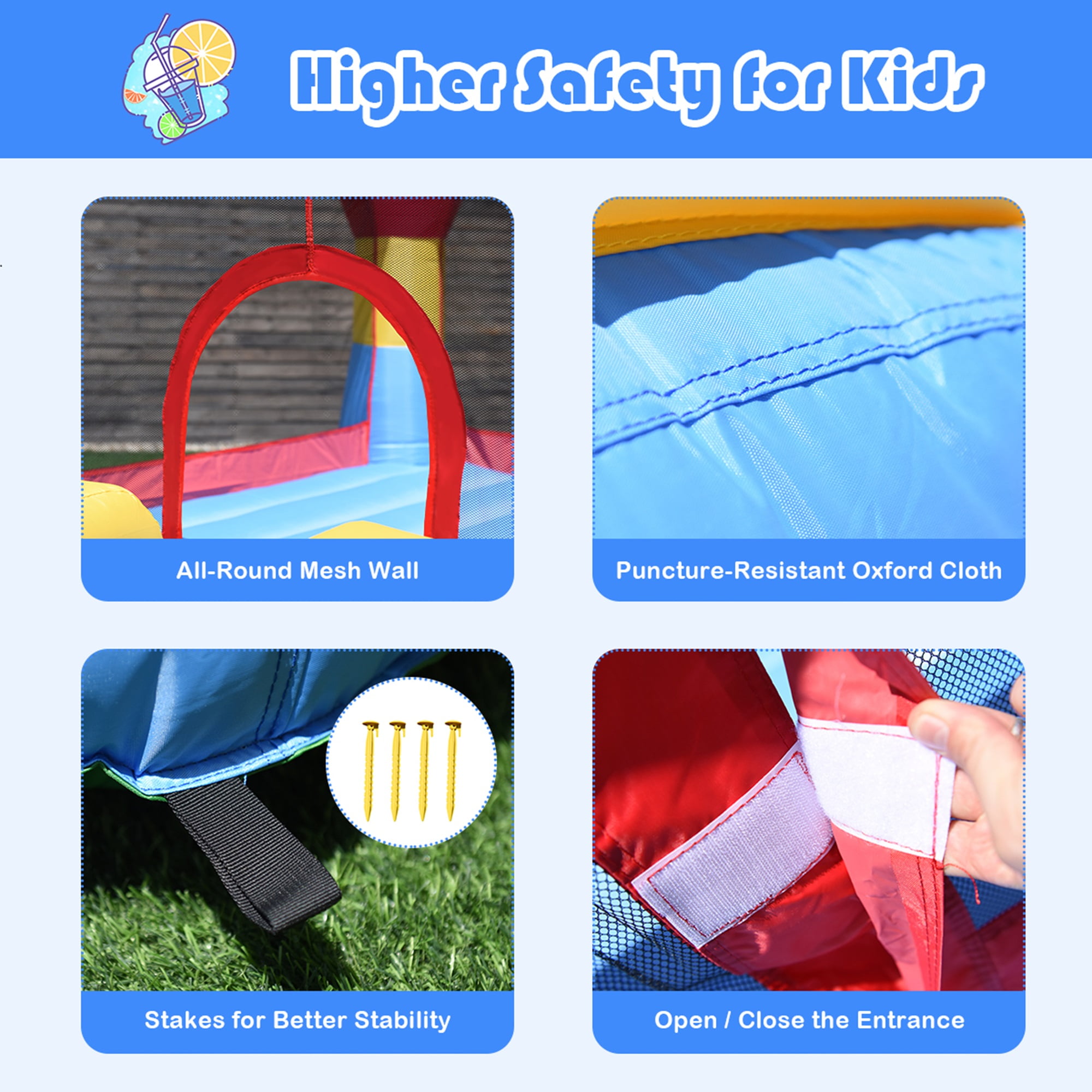 Costway Kid Inflatable Bounce House Castle Moonwalk Playhouse Jumper Slide