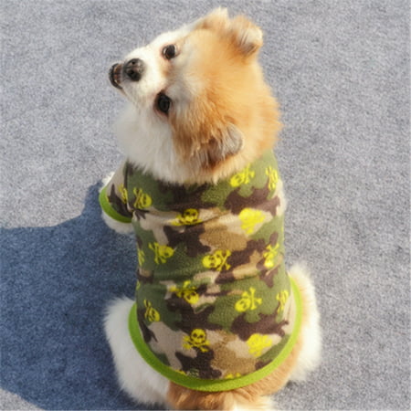 Pet Dog Skull Camouflage Pullover Fleece Warm Coat Cool Pet (Best Dog Fleece Jacket)