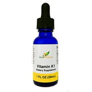 Herb-Science Liquid Vitamin K1 Drops, 1 Fluid Ounce, Supports the Blood, Bones, Intestines, Liver, Skin. Alcohol Free