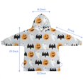 thumbnail image 7 of Halloween Pumpkin Ghost Bat Pattern Blanket Hoodies for Kids 6-13YR Oversize Wearable Blanket Hoodies for Boys Girls Teens, 7 of 7