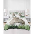 thumbnail image 2 of Full Size Quilt Bedding Set, Easter Reversible Summer Quilt 3 Pieces, Spring Bunny Botanical Eucalyptus Leaves Plants Lightweight Bedspreads Coverlets with 2 Pillow Shams for All Seasons, 2 of 5