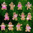thumbnail image 3 of Dserfhy Gingerbread Man Christmas Ornaments Santa Claus Cane Snowflakes Plastic Hanging Decor for Farmhouse Xmas Tree Rustic Holiday Decoration, 3 of 8