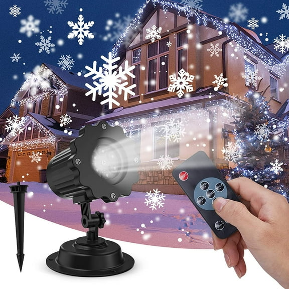 Morttic Christmas Projector Lights LED Snowfall Projection Lamp with Remote Control, IP65 Waterproof, Outdoor Snowflake Projection Lamp for Xmas Holiday New Year Halloween Xmas Party Decoration