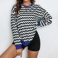 thumbnail image 5 of ShiShine Womens Oversized Striped Sweaters Long Sleeve Crewneck Casual Pullover Tops 2025 Fall Trendy Outfits, 5 of 8