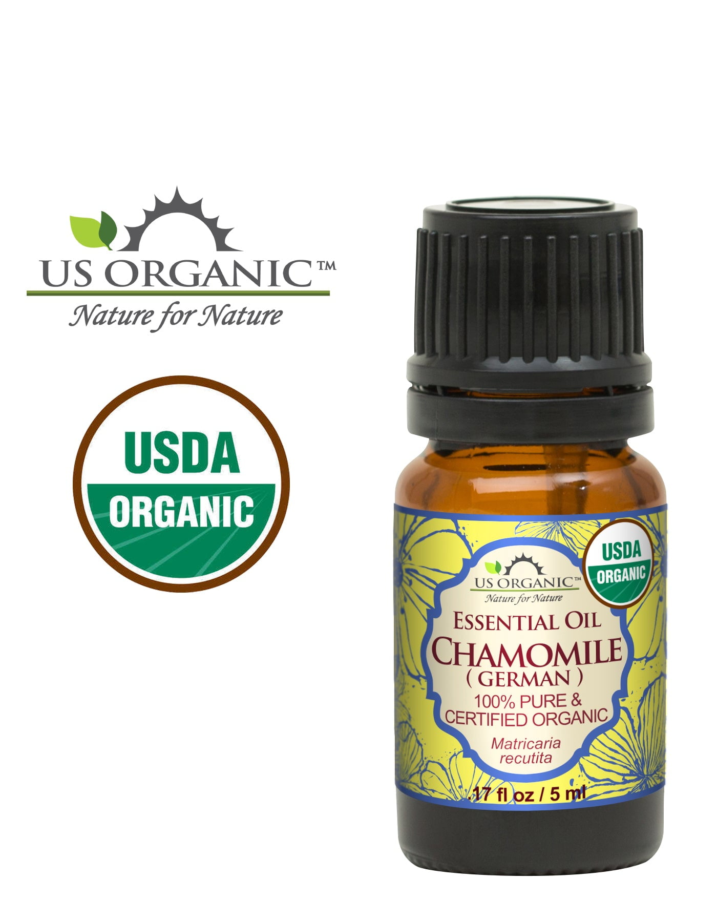 US Organic Chamomile Essential Oil (German), 100% Pure Certified USDA Organic 5ml