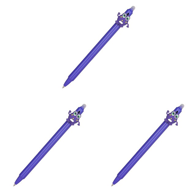 2026 Cute Cartoon Erasable Pen, Purple Character Design with Friction Ink, Fun Writing Tool for Kids to Correct Mistakes, Smooth 0.5mm Tip for School Notes - Purple*3