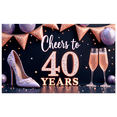 thumbnail image 5 of Elegant Design Cheers to 40th Birthday Anniversary Glitter Banner for Milestone Celebration Adult Party Decoration, 5 of 7