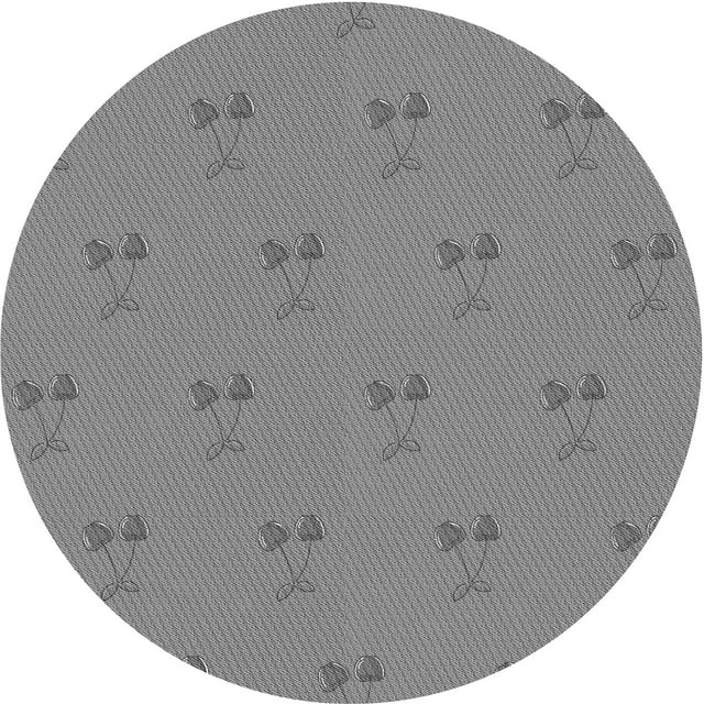 Ahgly Company Tapis d'Intérieur Rond à Motifs Gris Foncé, 5 Pieds Rond