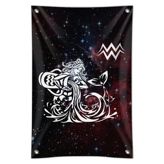 Aquarius Water-Bearer Zodiac Sign Horoscope in Space Home Business Office Sign
