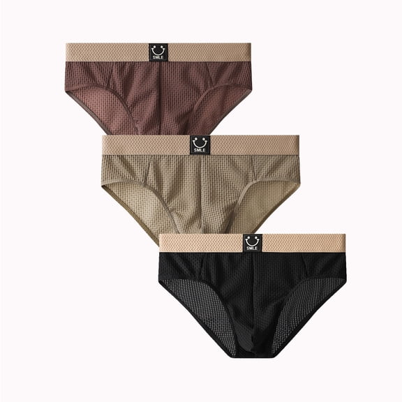 Men's Underwear Briefs, Mid Rise Briefs, Covered Waistband, Moisture Wicking, 3pack