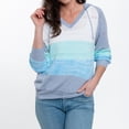 thumbnail image 5 of Elsie & Zoey Avalon Crochet Color Block Long Sleeve Hooded Pullover for Women, 5 of 8