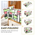 thumbnail image 2 of Yayeee Collapsible Cube Storage Bin with Lid Fabric Closet Decorative Basket with Handles, Green Abstract Geometric, 2 of 7