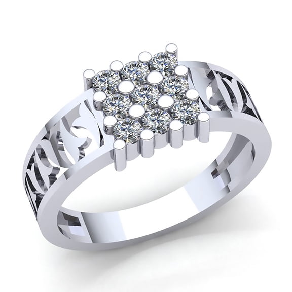Natural 0.75ct Round Cut Diamond Mens Cluster Anniversary Engagement Ring Solid 18K Rose, White or Yellow Gold G SI1