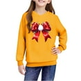 thumbnail image 4 of Lorytime Christmas Hoodies for Teen Girls Unisex Bow Sweatshirt Long Sleeve Pullover Drop Shoulder Festive Tops Yellow, 4 of 4
