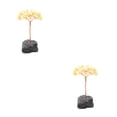 thumbnail image 3 of Moyic Decoración ecológica para el hogar Exquisita artesanía y símbolo de la suerte Piedra preciosa Árbol del dinero de la suerte espato flúor+citrino 13cm 2Conjunto, 3 of 6