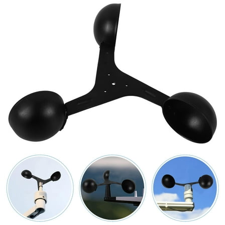 SEWCHICS Speed Meter Anemometer with Cups Black Weather Station Tool for Accurate Wind Measurement