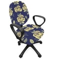 thumbnail image 1 of Floral Office Chair Slipcover, Repetitive Grunge Style Flowers Blossoms Leaves Illustration Pattern, Protective Stretch Decorative Fabric Cover, Standard Size, Dark Sky Blue Multicolor, by Ambesonne, 1 of 5