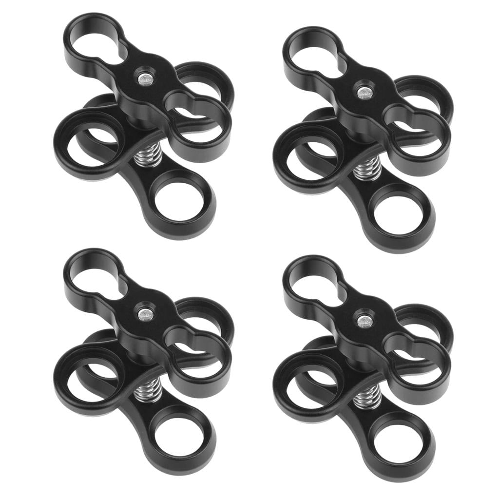 Pack of 2 Diving Butterfly Clip Dual Ball Joint Connector Arm Clamp Mount for Underwater Camera Torch Flashlight Baosity 
