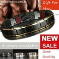 thumbnail image 2 of EOEMY Adjustable Men'S Strength Therapy Bracelet Health Energy Bio Magnetic Male-Black, 2 of 9