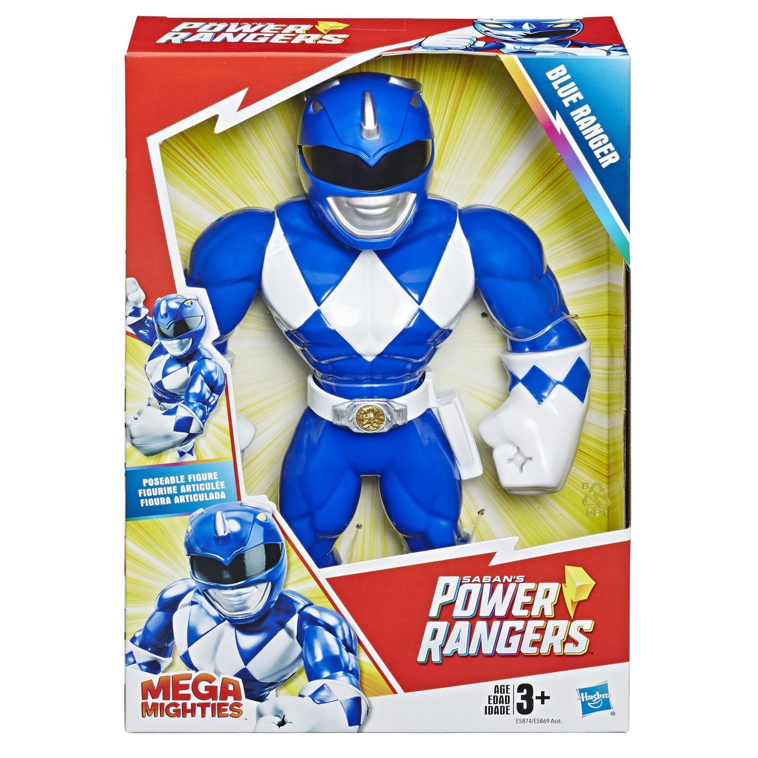 Playskool Heroes Mega Mighties Power Rangers, figurine Ranger bleu