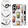 thumbnail image 3 of Compatible with iPhone 11 12 13 mini 14 15 16 Pro Max Plus Wallet Case with Card Holder, PU Leather Kickstand Card Slots Case ( Boba Milk Tea, iPhone 12 mini), 3 of 7