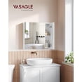 thumbnail image 4 of Mueble de Baño con Espejo, Armario de Pared Moderno con Estante Ajustable y 3 Puertas, Almacenamiento, Blanco, 4 of 5