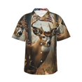 thumbnail image 1 of Fotbe American Wildlife Deer Forest Camisa Hawaiana para Hombre Unisex – Camisa Casual de Verano con Botones de Manga Corta de Algodón y Lino,3X-Large, 1 of 7