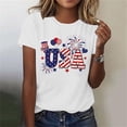 thumbnail image 2 of Bgstyu American Flag Tee Tops Women USA Graphic Tees 4th of July Shirts USA Flag Star and Stripes Patriotic T-Shirt Tops 250 Anniversary USA Shirt, 2 of 6