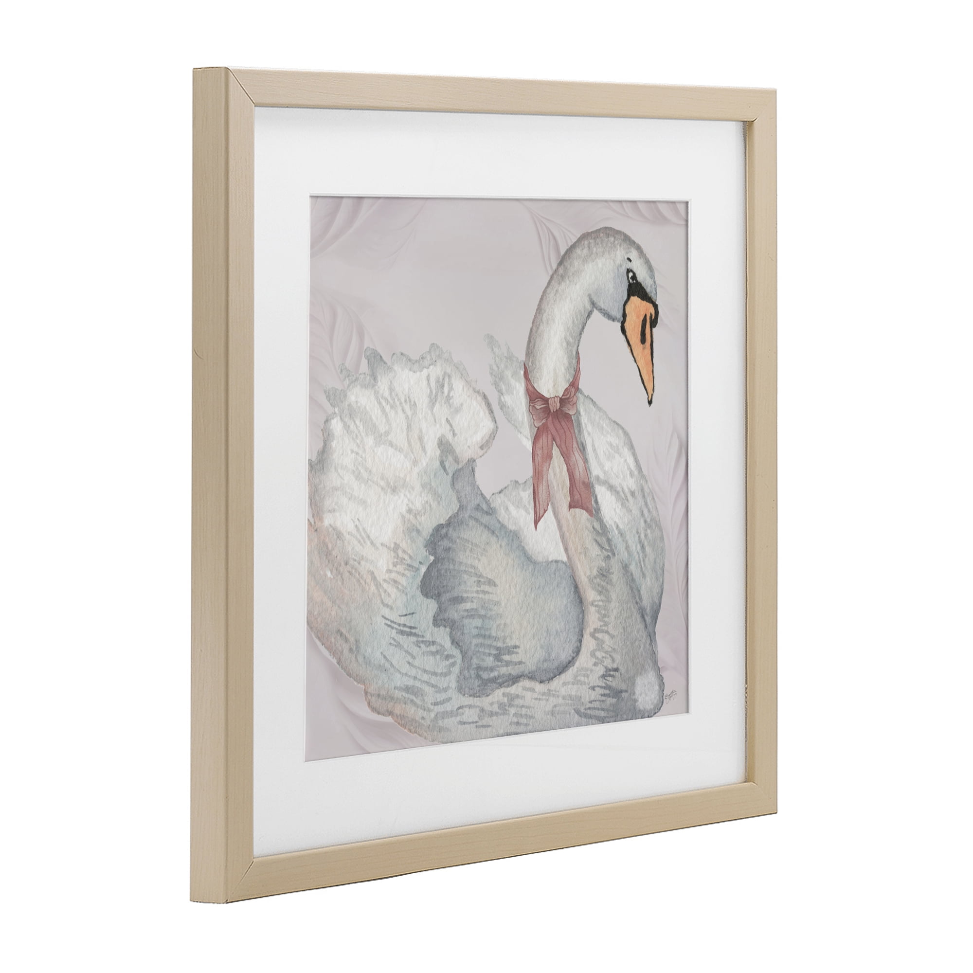 Stupell Industries Subdued Classic Swan Birch Framed Print Under Glass, design by Elizabeth Medley