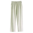 thumbnail image 2 of cfhntfmh Women's Cotton Pajama Pants Lightweight Sleep Lounge Bottoms Plaid Elastic Waist Drawstring Sleepwear with Pockets, 2 of 7