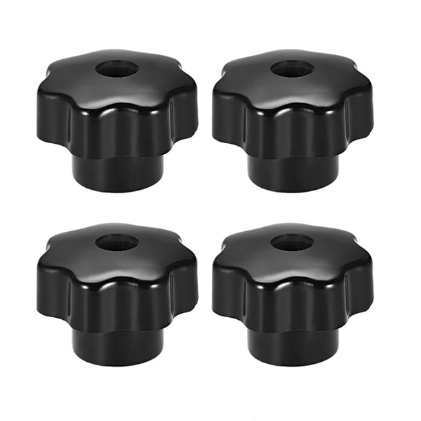 4Pcs Star Knob Grip Handle M8 Brass Insert Female Thread Bakelite Black